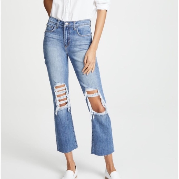 L’Agence Daria High Rise Crop Distressed Jean - Picture 2 of 15